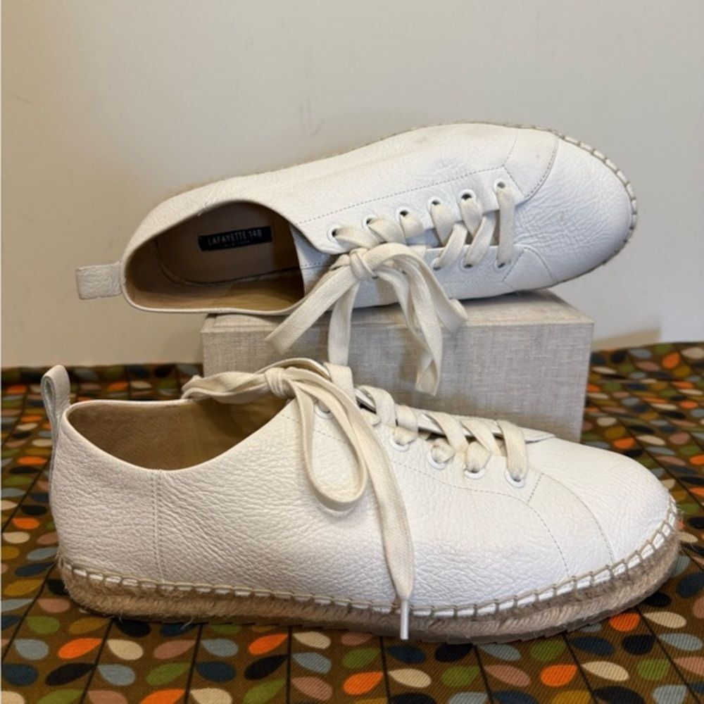 Lafayette 148 Women's White Espadrille Sneakers 9.5